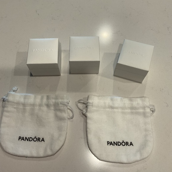 Pandora White Jewelry Boxes and Pouches Set - Picture 3 of 3